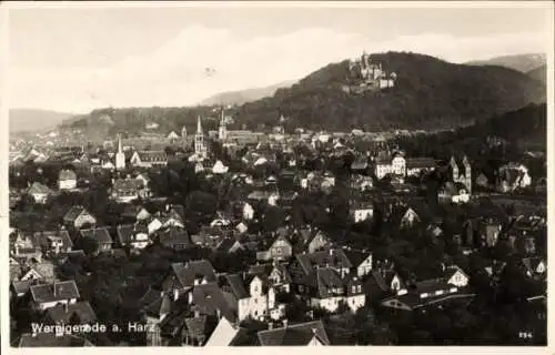 Ak Wernigerode am Harz, Blick auf den Ort