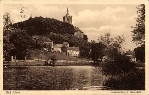 Ak Bad Cleve Kleve am Niederrhein, Schwanenburg, Blick vom Kermisdahl