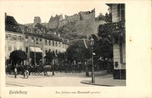 Ak Heidelberg am Neckar, Schloss, Blick vom Kornmarkt