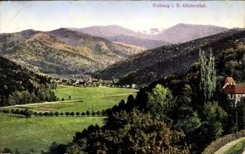 Ak Günterstal Freiburg im Breisgau, Panorama