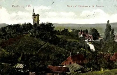 Ak Freiburg im Breisgau, Hildaturm, St. Loretto