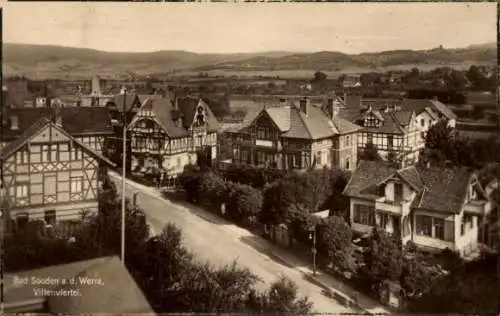 Ak Bad Sooden Allendorf in Hessen, Blick in das Villenviertel, Straßenpartie