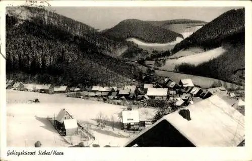 Ak Sieber Herzberg am Harz, Panorama, Winter