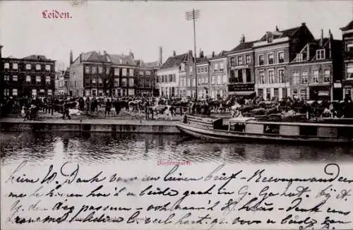 Ak Leiden Südholland Niederlande, Beestenmarkt