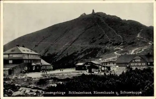 Ak Riesengebirge, Schlesierhaus, Schronisko Dom Slaski, Schneekoppe, Riesenbaude