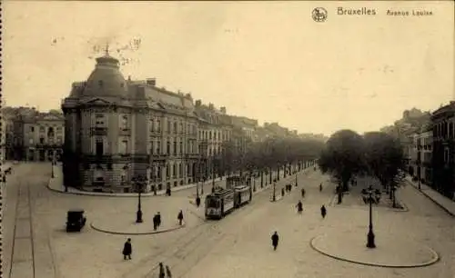 Ak Bruxelles Brüssel, Luisenstraße, Straßenbahn