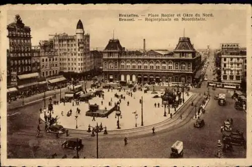 Ak Bruxelles Brüssel, Regierungsplatz, Bahnhof