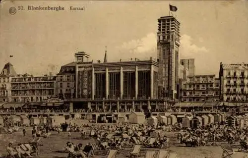 CPA Blankenberghe Blankenberge Flandre occidentale, Kursaal, Plage