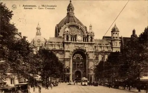 Ak Antwerpen Flandern, Zentralbahnhof