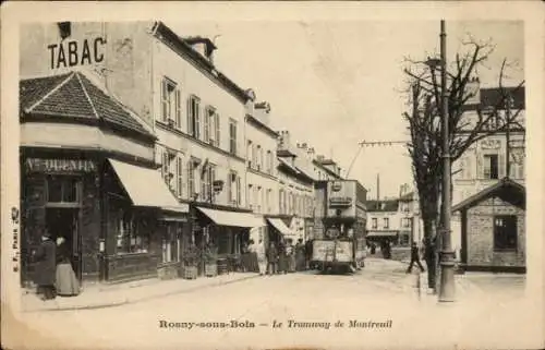 CPA Rosny sous Bois Seine Saint Denis, Tramway de Montreuil