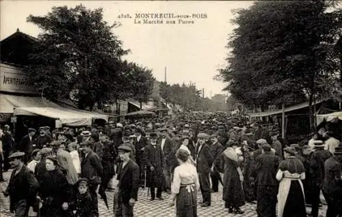 CPA Montreuil sous Bois Seine Saint Denis, Marché aux Puces