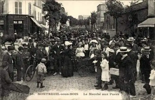 CPA Montreuil sous Bois Seine Saint Denis, Marché aux Puces