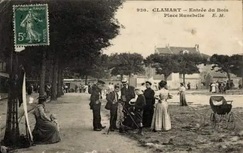 Ak Clamart Hauts de Seine, Eingang zum Wald, Place Hunebelle