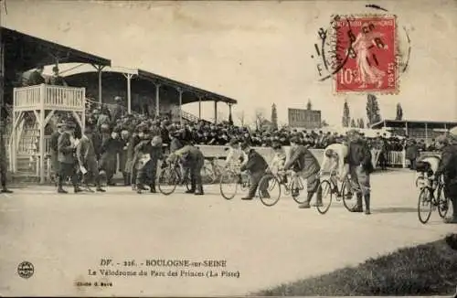 Ak Boulogne sur Seine Hauts de Seine, Velodrome, Fahrradrennen