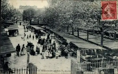 CPA Boulogne sur Seine Hauts de Seine, Marché