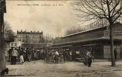 CPA Boulogne sur Seine Hauts de Seine, Marché