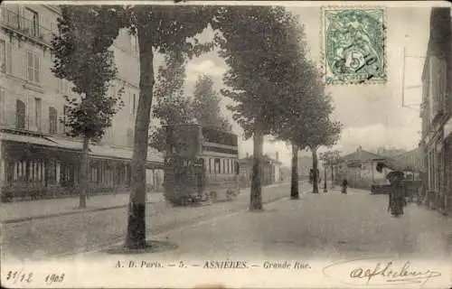 CPA Asnières-sur-Seine Hauts-de-Seine, Grande Rue