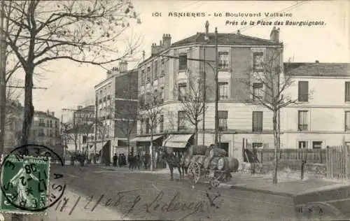 Ak Asnières sur Seine Hauts-de-Seine, Boulevard Voltaire