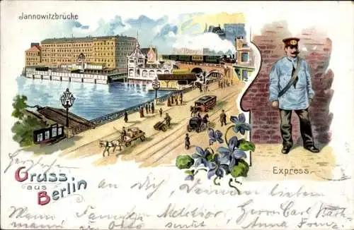 Litho Berlin Mitte, Jannowitzbrücke, Expressbote