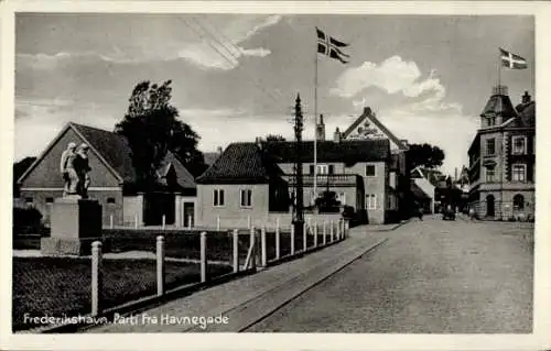 Ak Frederikshavn Dänemark, Parti fra Havnegade