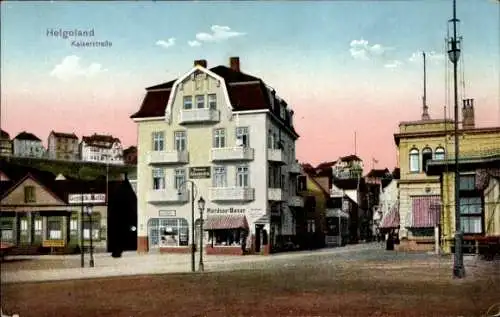 Ak Nordseeinsel Helgoland, Kaiserstraße, Nordsee Bazar