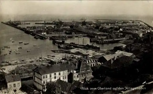 Ak Helgoland, Blick vom Oberland, Kriegshafen