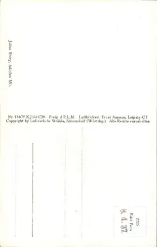 Ak Iphofen in Unterfranken, Fliegeraufnahme