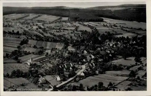 Ak Unterschwarzach Schwarzach im Odenwald Baden, Fliegeraufnahme