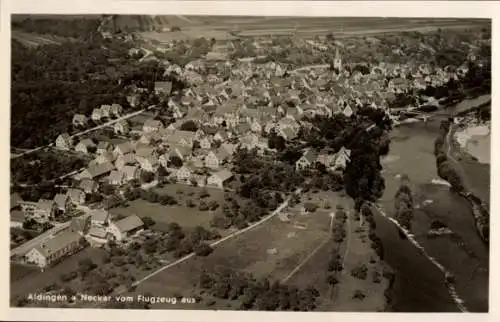 Ak Aldingen in Württemberg, Neckar, Fliegeraufnahme