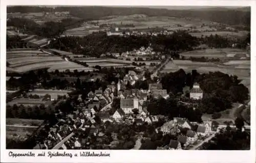 Ak Oppenweiler in Württemberg, Fliegeraufnahme, Reichenberg, Wilhelmsheim