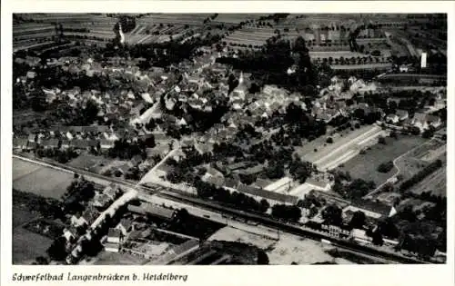 Ak Langenbrücken Bad Schönborn in Baden, Fliegeraufnahme