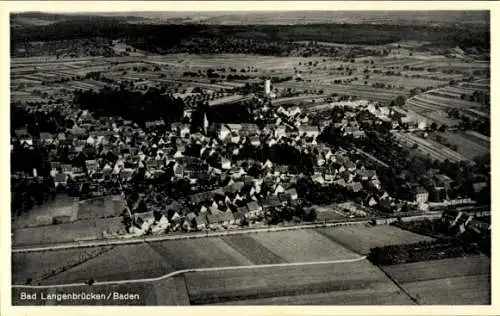 Ak Langenbrücken Bad Schönborn in Baden, Fliegeraufnahme