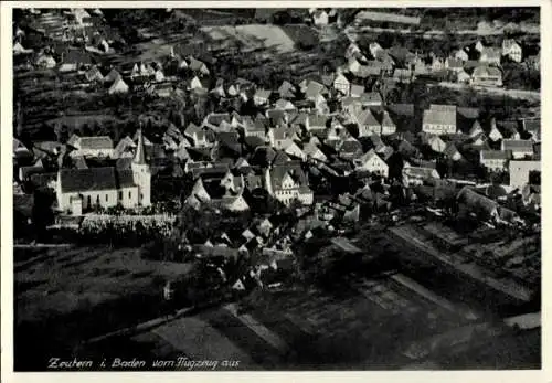 Ak Zeutern Ubstadt Weiher in Baden, Fliegeraufnahme