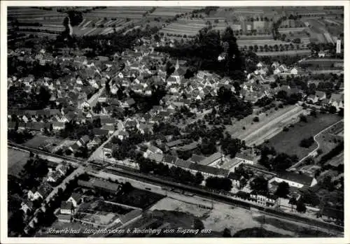 Ak Langenbrücken Bad Schönborn in Baden, Fliegeraufnahme