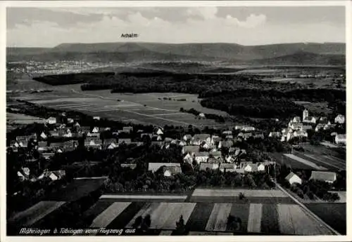 Ak Mähringen Kusterdingen in Württemberg, Fliegeraufnahme, Achalm