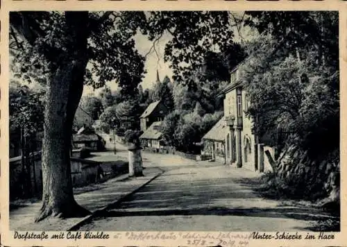 Ak Schierke Wernigerode im Harz, Dorfstraße mit Café Winkler