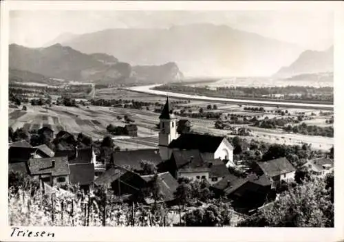 Ak Triesen Liechtenstein, Teilansicht, Kirche