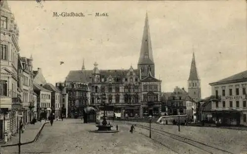 Ak München-Gladbach Mönchengladbach am Niederrhein, Markt