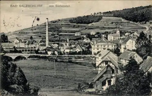 Ak Bad Salzschlirf in Hessen, Panorama von Südwesten