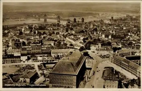 Ak Ruhrort Duisburg im Ruhrgebiet, Fliegeraufnahme