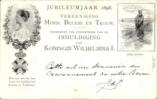 Ganzsachen Ak Königin Wilhelmina der Niederlande, Porträt, Jubiläum
