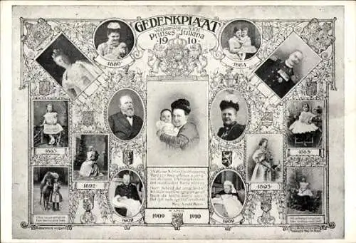 Ak Prinzessin Juliana der Niederlande, Prinz Heinrich zu Mecklenburg, Emma van Waldeck Pyrmont