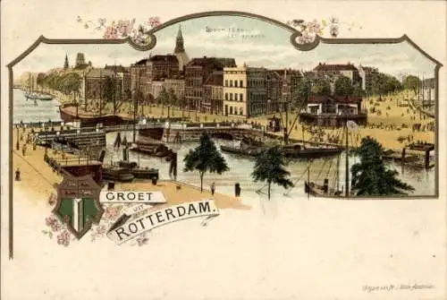 Litho Rotterdam Zuid-Holland Nederland, Leuvehaven