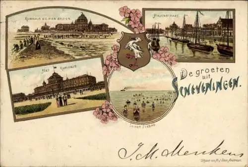 Litho Scheveningen Den Haag Zuid-Holland, Kurhaus, Havenstraat, Zeebad