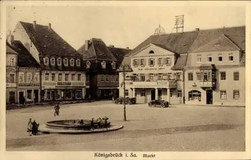 Ak Königsbrück in der Oberlausitz, Markt, Gasthof zum Schwarzen Adler