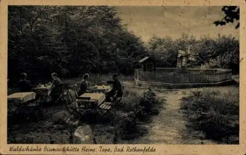 Ak Bad Rothenfelde am Teutoburger Wald, Waldschänke Bismarckhütte v. Heinr. Tepe, Windmühle