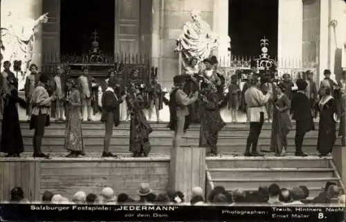 Ak Salzburg, Festspiele Jedermann, Dom