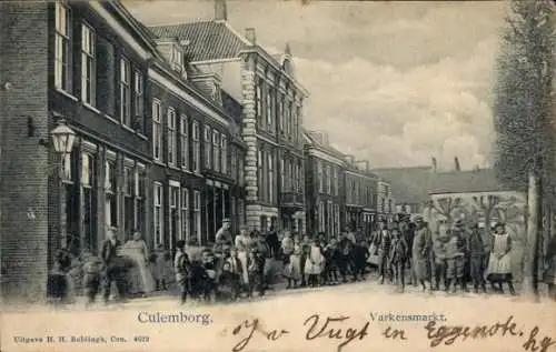 Ak Culemborg Gelderland, Varkensmarkt