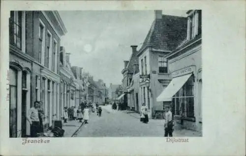 Mondschein Ak Franeker Friesland Niederlande, Dijkstraat