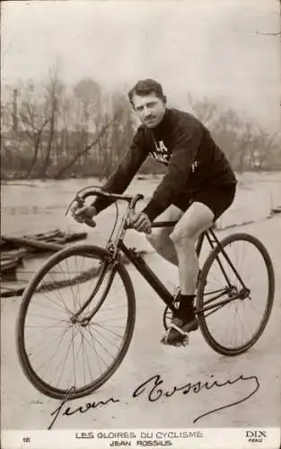 Ak Radrennfahrer Jean Rossius, Fahrrad